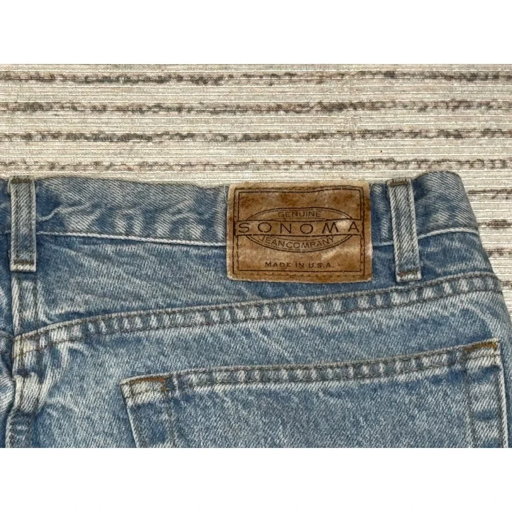 Vintage Sonoma Mens Jeans 38x32 Made in USA Light Wash Straight Leg Denim